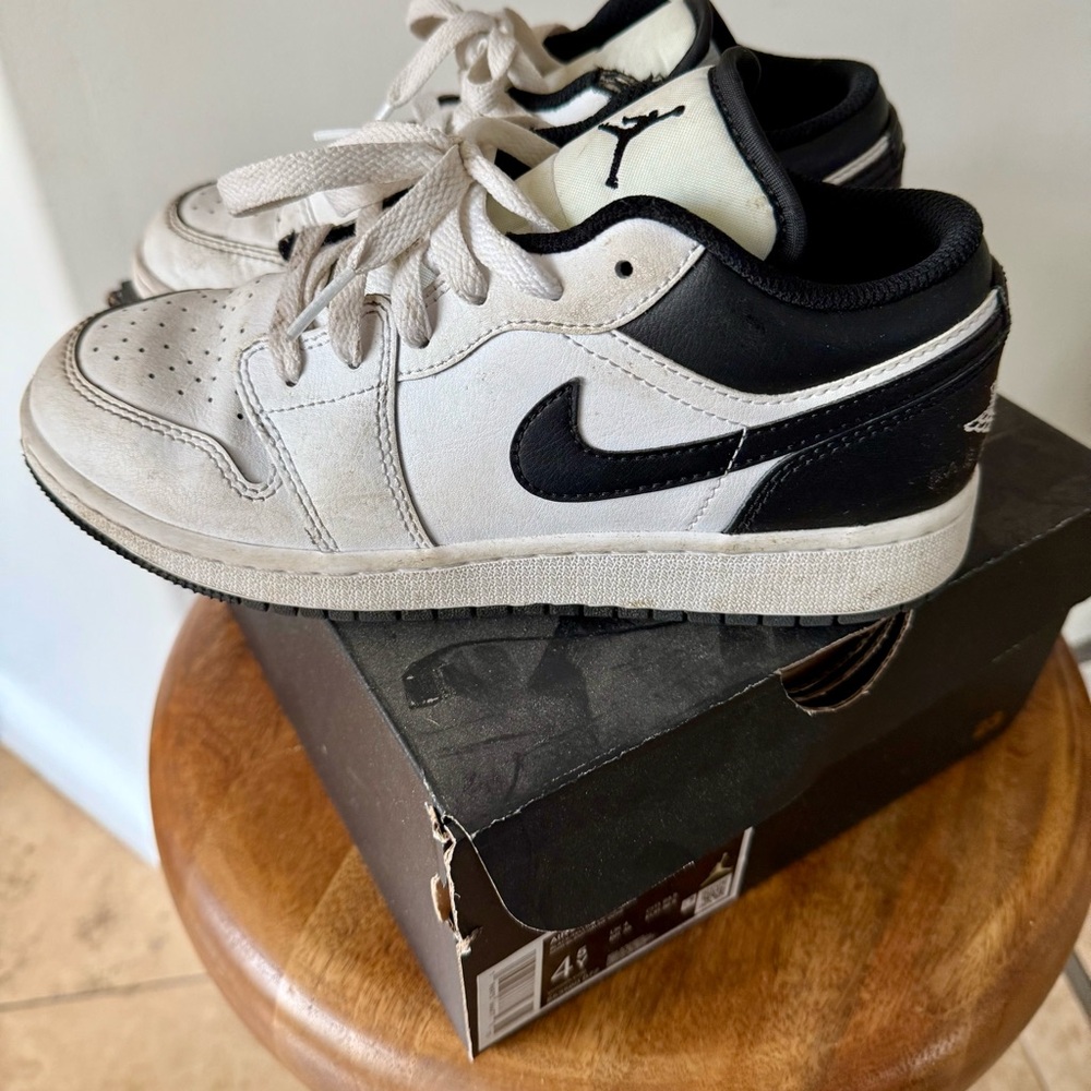 Nike Air Jordan White and Black Low-Top Sneakers